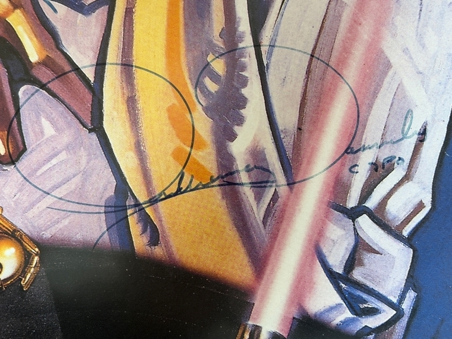 Vintage 1977 Star Wars Style D Rare Signed Poster By Carrie Fisher, George Lucas, Mark Hamill, Harrison Ford, Kenny Baker, Peter Mayhew, David Prowse, James Earl Jones, Rick Baker, Anthony Daniels And Phil Brown Framed 28.5 X 42.5 [Photo 10]