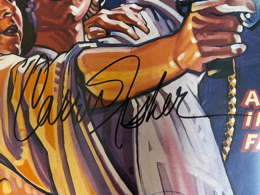 Vintage 1977 Star Wars Style D Rare Signed Poster By Carrie Fisher, George Lucas, Mark Hamill, Harrison Ford, Kenny Baker, Peter Mayhew, David Prowse, James Earl Jones, Rick Baker, Anthony Daniels And Phil Brown Framed 28.5 X 42.5 [Photo 5]