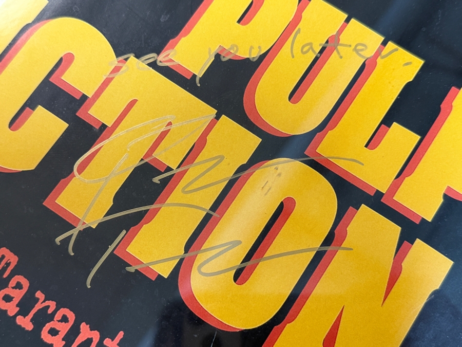 Vintage Pulp Fiction Adv. Movie Poster Signed By The Movie Cast Including Samuel L. Jackson, John Travolta, Uma Thurman, Bruce Willis Steve Buscemi, Tim Roth And More 25 X 39 Framed 33 X 47 [Photo 2]