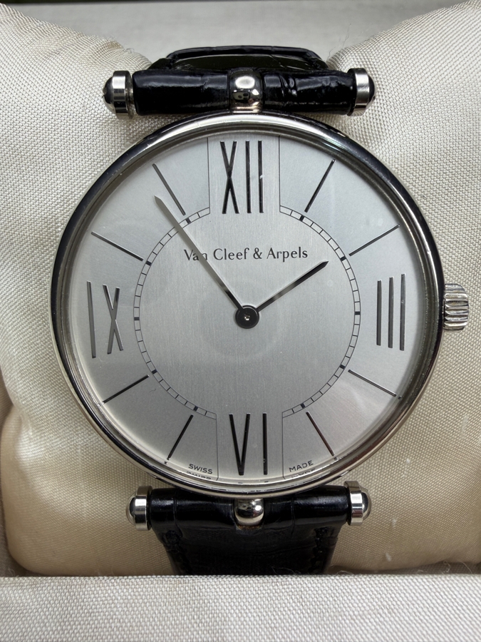 Van Cleef & Arpels 18k Gold Men's Watch With Original Box And Extra Leather Watch Band No. 145597 302032 43.6g Retails $11,000 [Photo 6]