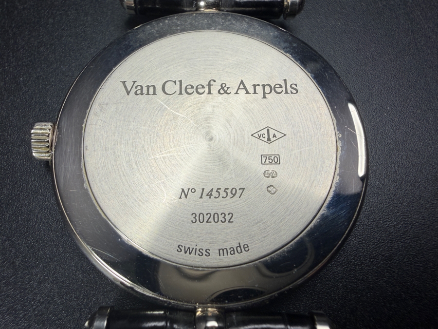 Van Cleef & Arpels 18k Gold Men's Watch With Original Box And Extra Leather Watch Band No. 145597 302032 43.6g Retails $11,000 [Photo 8]
