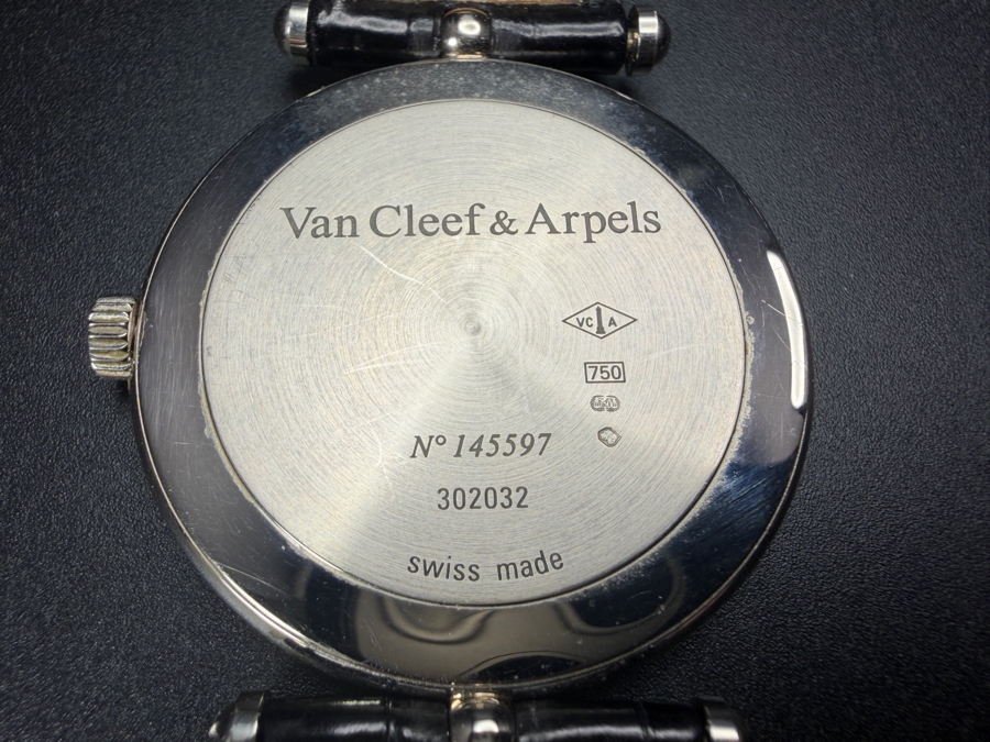 Van Cleef & Arpels 18k Gold Men's Watch With Original Box And Extra Leather Watch Band No. 145597 302032 43.6g Retails $11,000 [Photo 7]