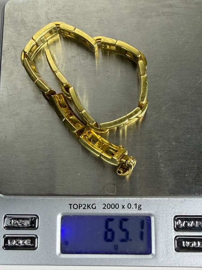 Vintage Tiffany & Co 18K Gold Men's Biscayne Bracelet Italian Circa 2001 8.5'L 65.1g Estimate $10,000-$15,000 [Photo 10]