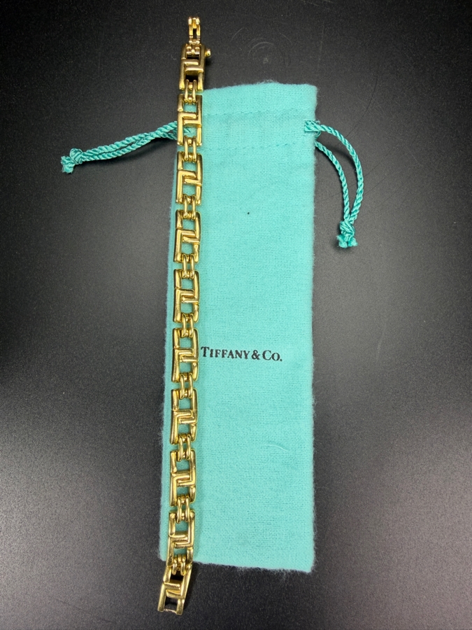 Vintage Tiffany & Co 18K Gold Men's Biscayne Bracelet Italian Circa 2001 8.5'L 65.1g Estimate $10,000-$15,000 [Photo 8]