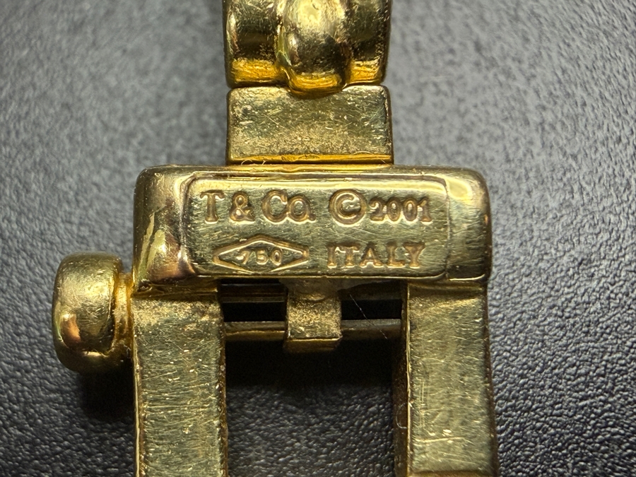 Vintage Tiffany & Co 18K Gold Men's Biscayne Bracelet Italian Circa 2001 8.5'L 65.1g Estimate $10,000-$15,000 [Photo 13]