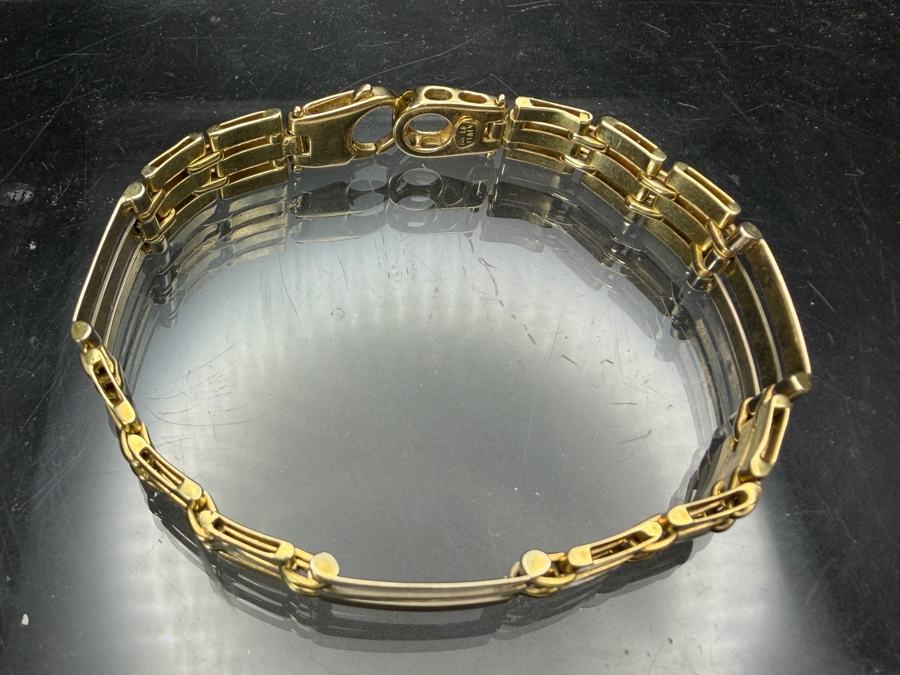14k Gold Men's Italian 8' Bracelet 16.9g - $1,490 Gold Melt Value [Photo 4]