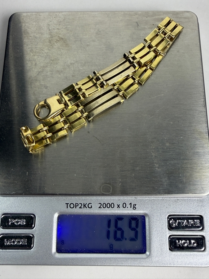 14k Gold Men's Italian 8' Bracelet 16.9g - $1,490 Gold Melt Value [Photo 8]