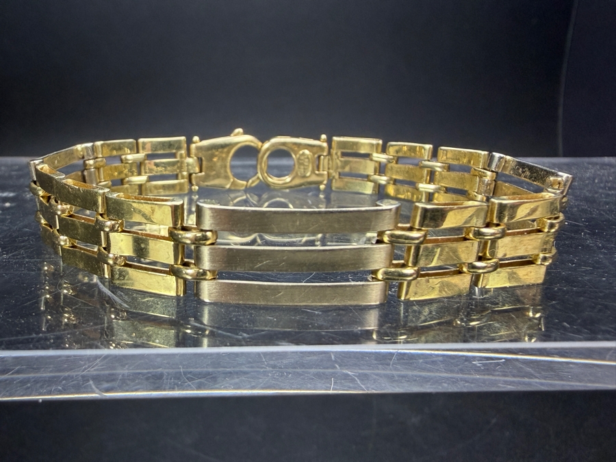 14k Gold Men's Italian 8' Bracelet 16.9g - $1,490 Gold Melt Value [Photo 3]