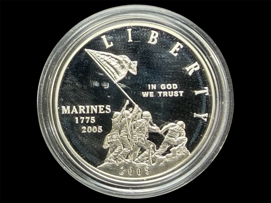 2005 Marine Corps 230th Anniversary Proof Silver Dollar