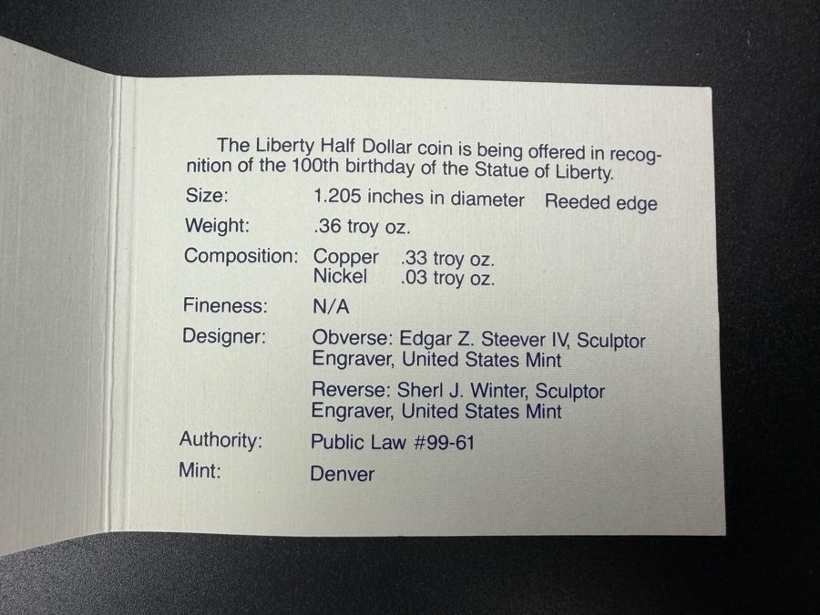 1986 Proof Liberty Half Dollar [Photo 5]