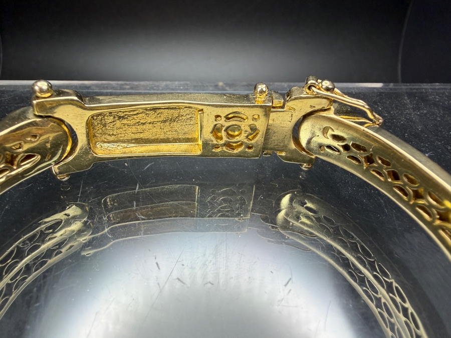 Stunning 14k Gold Men's Bracelet Accented With (39) 2.5mm Round Brilliant Diamonds Est. 2.35cttw SI1-SI2 G-H 2 7/8'W 77.8g Signed M CRAFT Apx $6,850 Gold Melt Value - Retails For $36,000 [Photo 10]