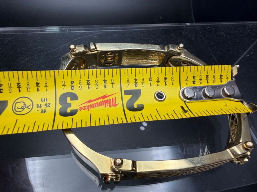 Stunning 14k Gold Men's Bracelet Accented With (39) 2.5mm Round Brilliant Diamonds Est. 2.35cttw SI1-SI2 G-H 2 7/8'W 77.8g Signed M CRAFT Apx $6,850 Gold Melt Value - Retails For $36,000 [Photo 16]