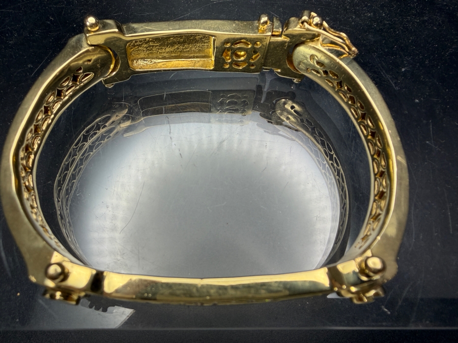 Stunning 14k Gold Men's Bracelet Accented With (39) 2.5mm Round Brilliant Diamonds Est. 2.35cttw SI1-SI2 G-H 2 7/8'W 77.8g Signed M CRAFT Apx $6,850 Gold Melt Value - Retails For $36,000 [Photo 9]