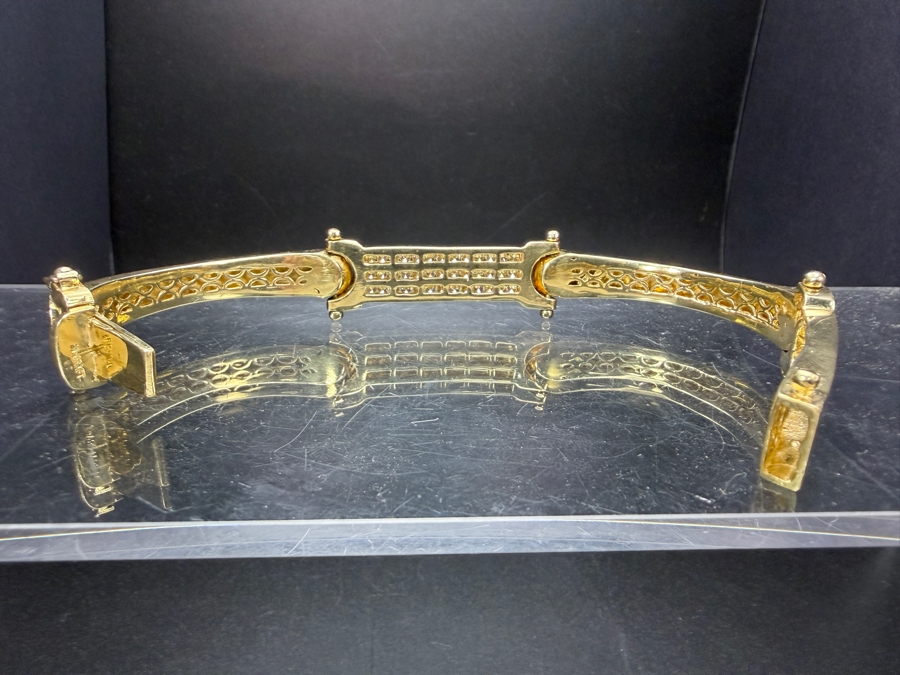 Stunning 14k Gold Men's Bracelet Accented With (39) 2.5mm Round Brilliant Diamonds Est. 2.35cttw SI1-SI2 G-H 2 7/8'W 77.8g Signed M CRAFT Apx $6,850 Gold Melt Value - Retails For $36,000 [Photo 15]