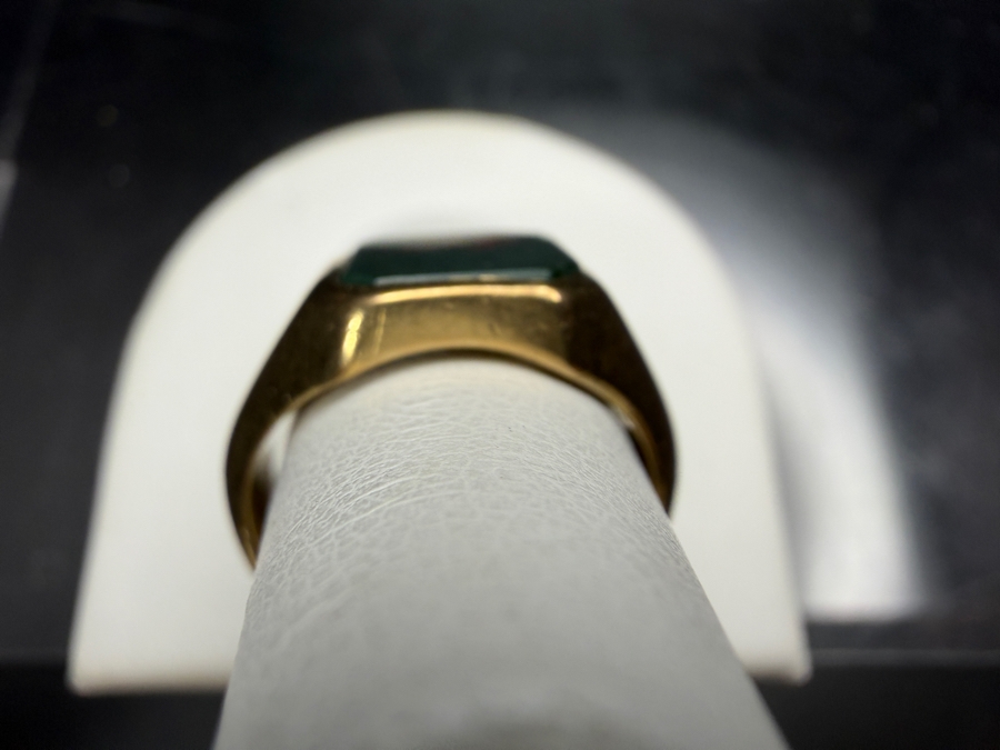 9k Gold Men's 11.5 X 9mm Bloodstone Ring Size 6.75 7.7g Retails $2,200 [Photo 4]