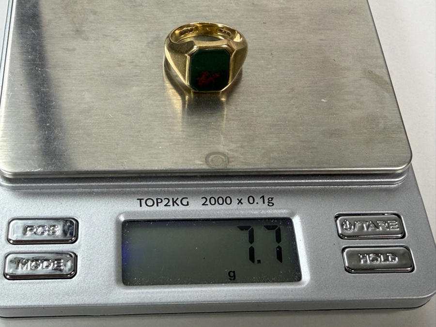 9k Gold Men's 11.5 X 9mm Bloodstone Ring Size 6.75 7.7g Retails $2,200 [Photo 9]