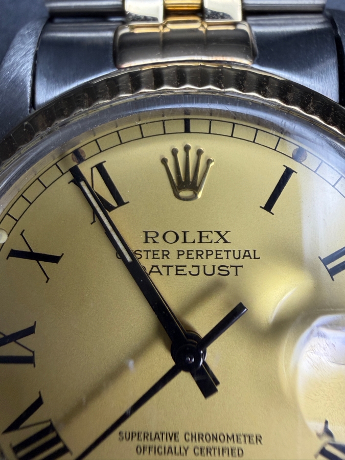 Men's Vintage 1978 Rolex Oyster Perpetual Datejust Watch 14k & Stainless Quickset Roman Numeral Dial Serial Number 5611694 Model No. 16013 92.6g (Serviced A Year Ago) Retails $12,000 [Photo 3]