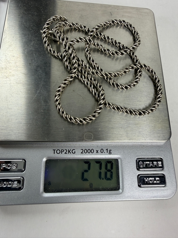 Men's Sterling Silver 24' Chain Necklace 27.8g [Photo 5]
