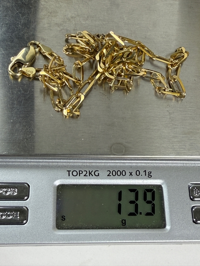14k Gold Men's 22' Chain Necklace 13.9g $1,225 Gold Melt Value [Photo 9]