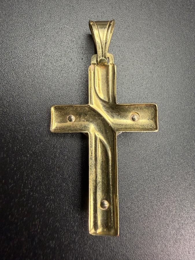 14k Gold Italian Crucifix Cross Pendant 3.7g $325 Gold Melt Value [Photo 2]