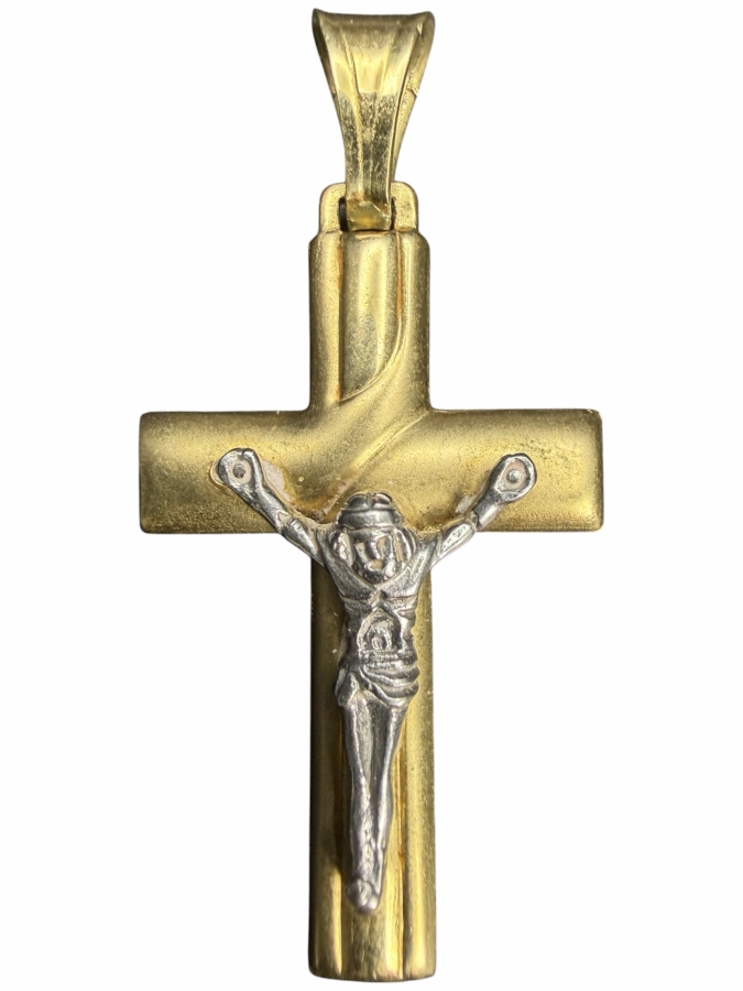14k Gold Italian Crucifix Cross Pendant 3.7g $325 Gold Melt Value
