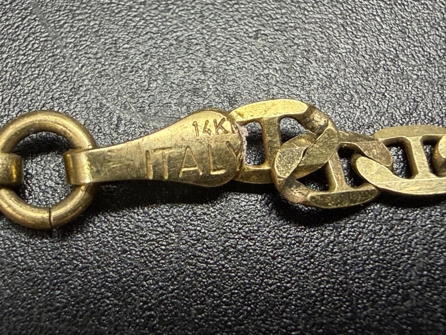 14k Gold Men's 24' Italian Chain Necklace 6.6g $581 Gold Melt Value [Photo 4]
