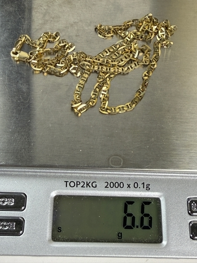 14k Gold Men's 24' Italian Chain Necklace 6.6g $581 Gold Melt Value [Photo 6]