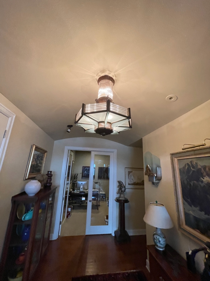 Stunning French Art Deco Bronze & Glass Chandelier Circa 1930 By Atelier Petitot Designed By Henri Petitot 25'W X 43'H Estimate $13,000-$15,000 [Photo 2]