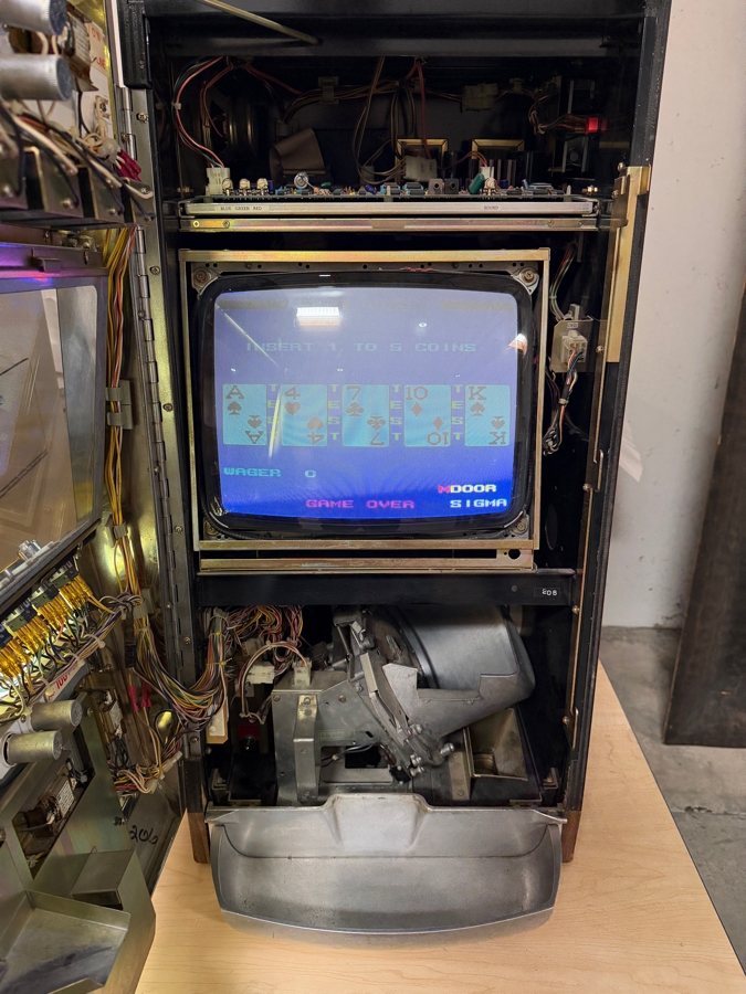 Vintage TV-Poker Slot Machine From The Gold Coast Hotel And Casino In Las Vegas (Specifically From The McCarrran Airport (Harry Reid) In Las Vegas, NV) Model POKER-B9 B09-01 By Sigma Inc., Tokyo, Japan 17W X 20.5D X 41H [Photo 8]
