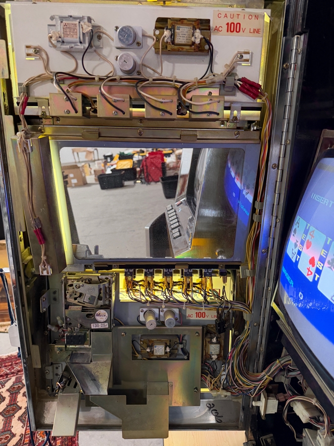 Vintage TV-Poker Slot Machine From The Gold Coast Hotel And Casino In Las Vegas (Specifically From The McCarrran Airport (Harry Reid) In Las Vegas, NV) Model POKER-B9 B09-01 By Sigma Inc., Tokyo, Japan 17W X 20.5D X 41H [Photo 9]