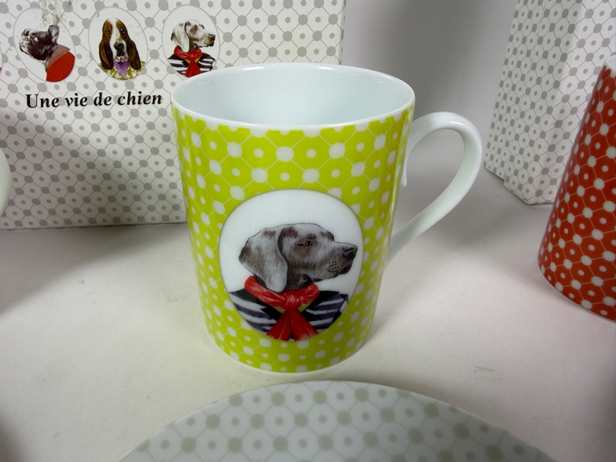 Medard de Noblat 'Une Vie de Chien' ('A Dog's Life') Porcelain Mug And Saucer Set Featuring Anthropomorphic Dog Designs With Original Boxes [Photo 6]