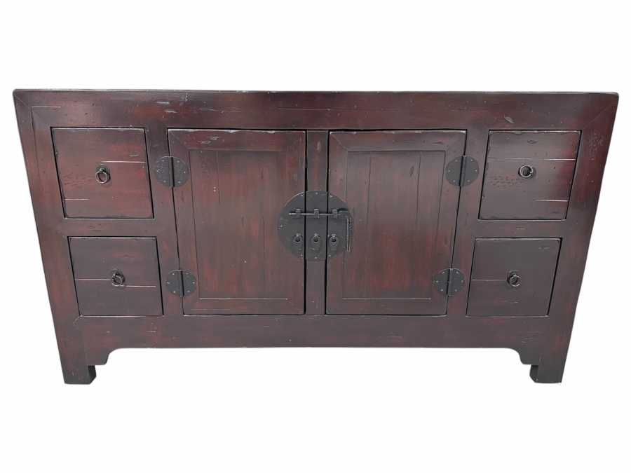 Pottery Barn Emmett Wooden Console Table Buffet TV Stand With Classic Chinese-style Hardware 54W X 18D X 30H