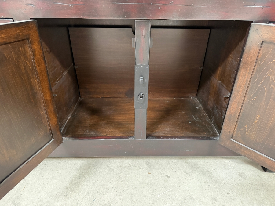 Pottery Barn Emmett Wooden Console Table Buffet TV Stand With Classic Chinese-style Hardware 54W X 18D X 30H [Photo 9]