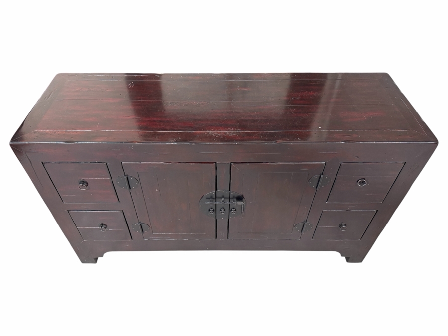 Pottery Barn Emmett Wooden Console Table Buffet TV Stand With Classic Chinese-style Hardware 54W X 18D X 30H [Photo 3]