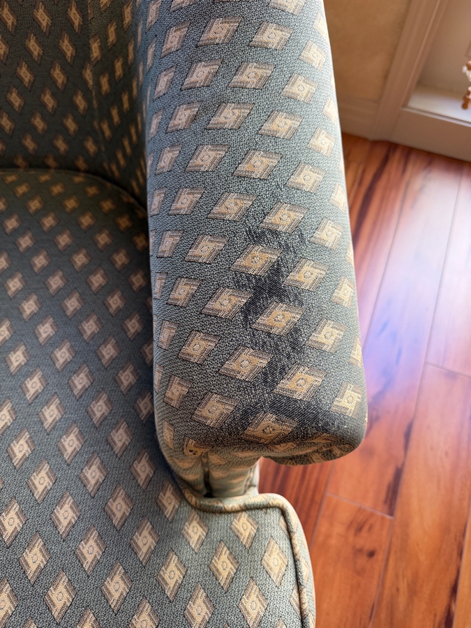 Just Added - Pair Of Thomasville Upholstered Swivel Barrel Chairs 32W X 35D X 33H
 [Photo 4]