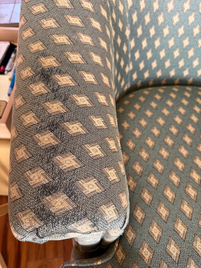 Just Added - Pair Of Thomasville Upholstered Swivel Barrel Chairs 32W X 35D X 33H
 [Photo 8]