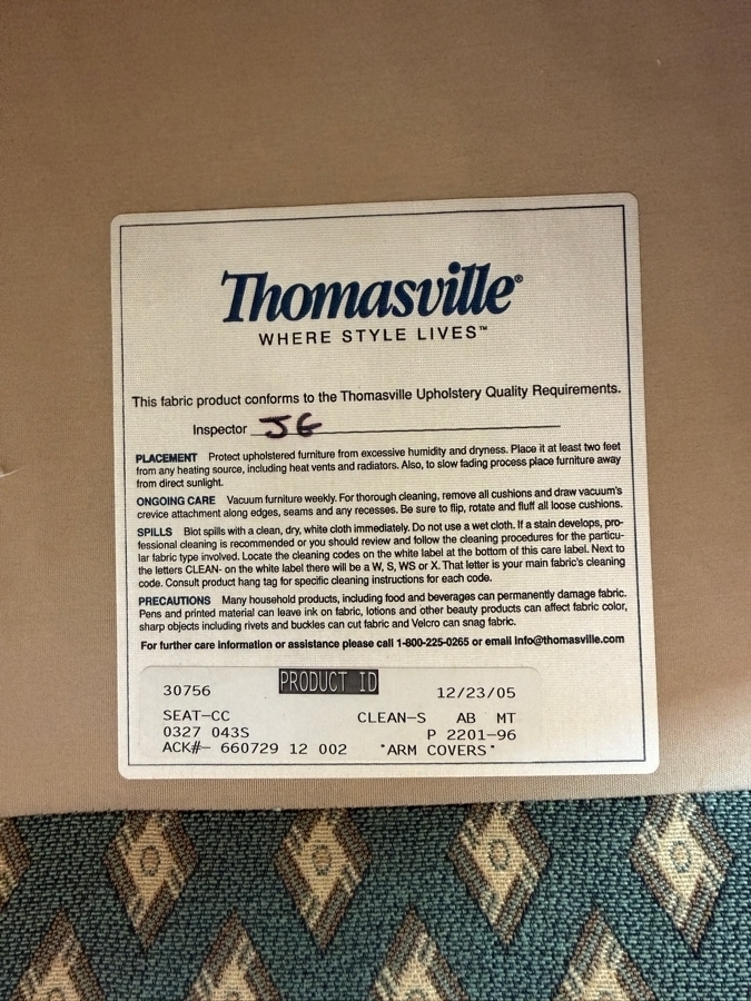Just Added - Pair Of Thomasville Upholstered Swivel Barrel Chairs 32W X 35D X 33H
 [Photo 6]