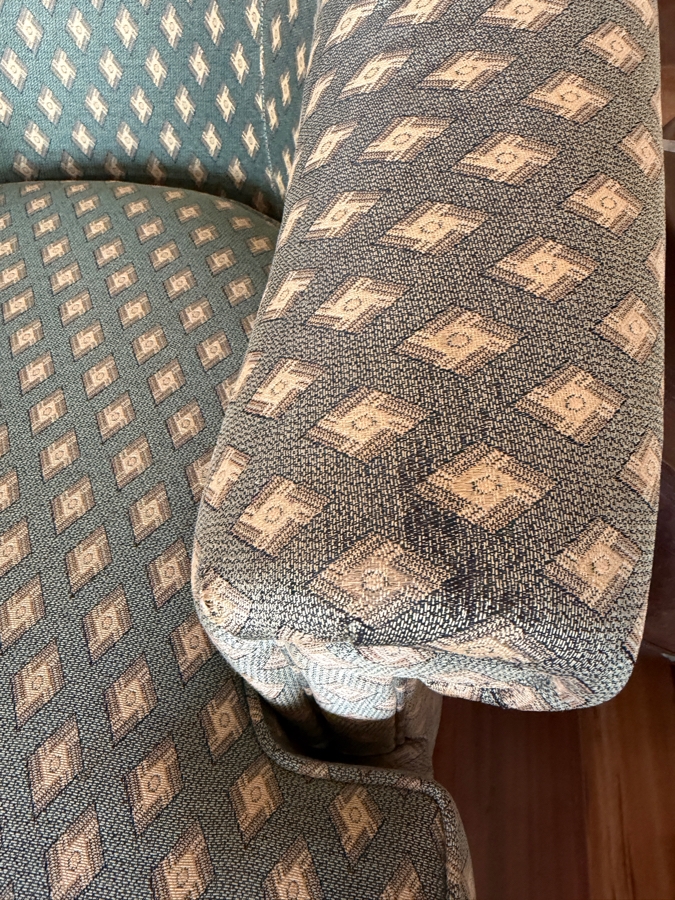 Just Added - Pair Of Thomasville Upholstered Swivel Barrel Chairs 32W X 35D X 33H
 [Photo 9]