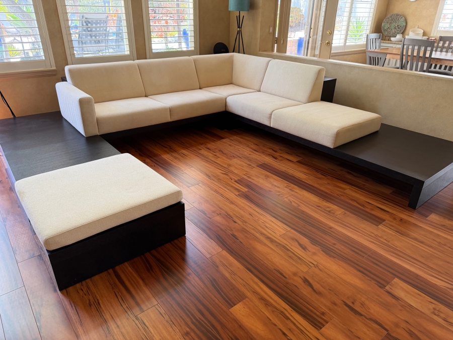 Just Added - Zatana Modernist Sectional Sofa With Cocktail Table, Ottoman And Bookshelves Designed By Dean Maltz 134' X 132' X 102' X 41'D Retails $11,900
