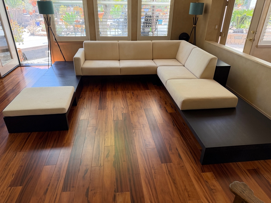 Just Added - Zatana Modernist Sectional Sofa With Cocktail Table, Ottoman And Bookshelves Designed By Dean Maltz 134' X 132' X 102' X 41'D Retails $11,900
 [Photo 3]