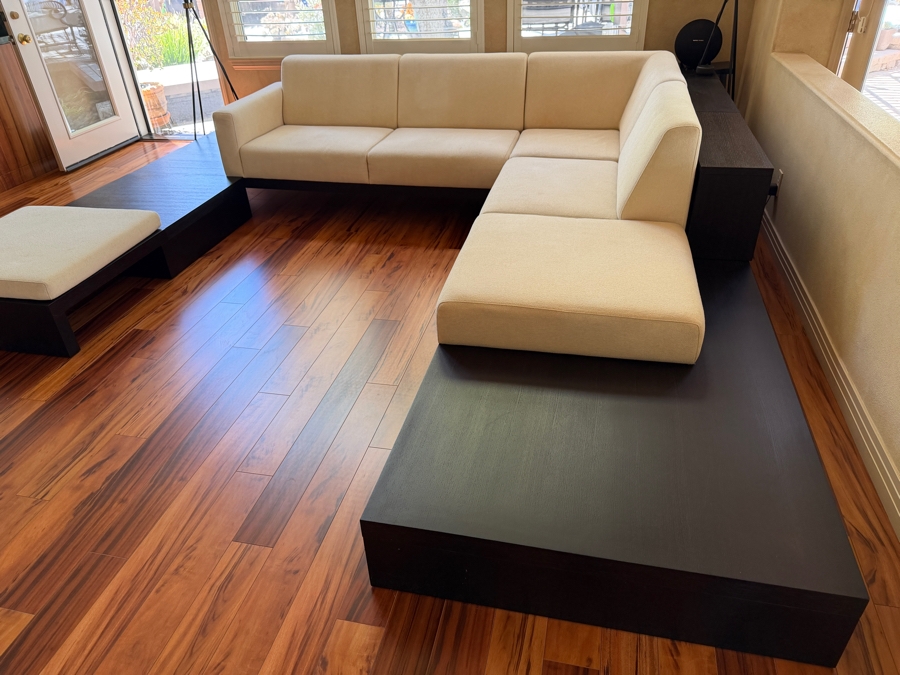 Just Added - Zatana Modernist Sectional Sofa With Cocktail Table, Ottoman And Bookshelves Designed By Dean Maltz 134' X 132' X 102' X 41'D Retails $11,900
 [Photo 12]