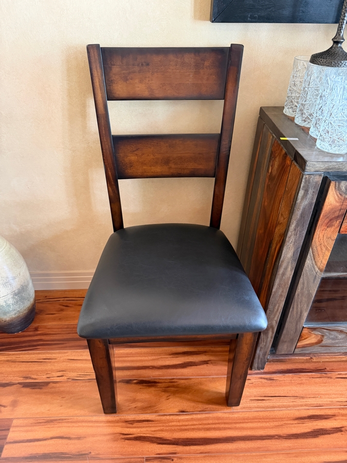 Just Added - Crown Mark Furniture Wooden Table 60' X 42' With Single 18' Leaf With 6 Dining Chairs (2 Chairs Shown Against Wall) And (2) Pier 1 Upholstered Chairs [Photo 10]