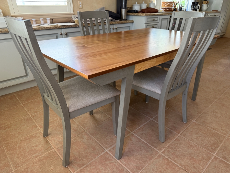 Just Added - Modern Wooden Dining Table 71' X 39.5' X 30'H And (4) Chairs By Coaster Fine Furniture [Photo 4]
