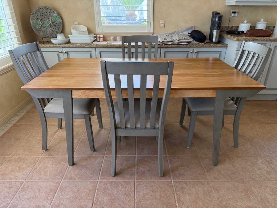 Just Added - Modern Wooden Dining Table 71' X 39.5' X 30'H And (4) Chairs By Coaster Fine Furniture