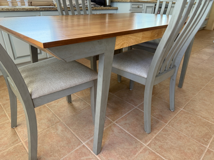 Just Added - Modern Wooden Dining Table 71' X 39.5' X 30'H And (4) Chairs By Coaster Fine Furniture [Photo 5]