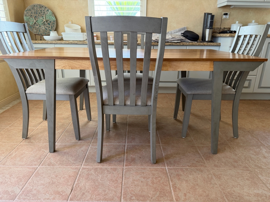 Just Added - Modern Wooden Dining Table 71' X 39.5' X 30'H And (4) Chairs By Coaster Fine Furniture [Photo 3]