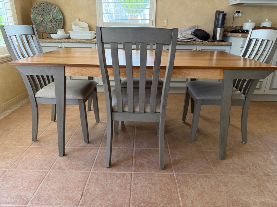 Just Added - Modern Wooden Dining Table 71' X 39.5' X 30'H And (4) Chairs By Coaster Fine Furniture [Photo 2]