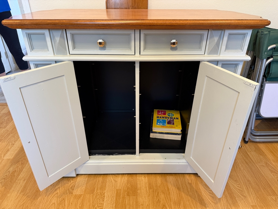 Just Added - Hand Painted Homestyles Americana Kitchen Island Cabinet 47.5W X 24.5D X 36.5H [Photo 3]