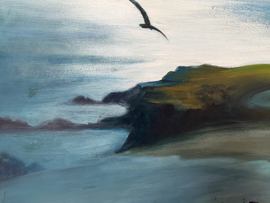 Just Added - Original Malibu, CA Seascape Shore Painting On Board By Jean Appleton 36 X 24 Framed 44.5 X 32.5 [Photo 5]