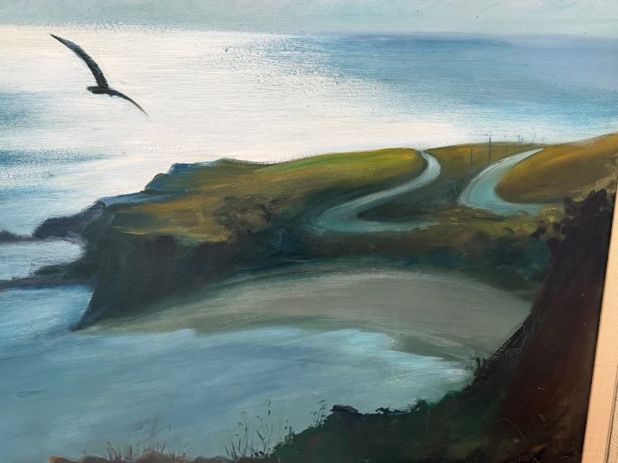 Just Added - Original Malibu, CA Seascape Shore Painting On Board By Jean Appleton 36 X 24 Framed 44.5 X 32.5 [Photo 4]